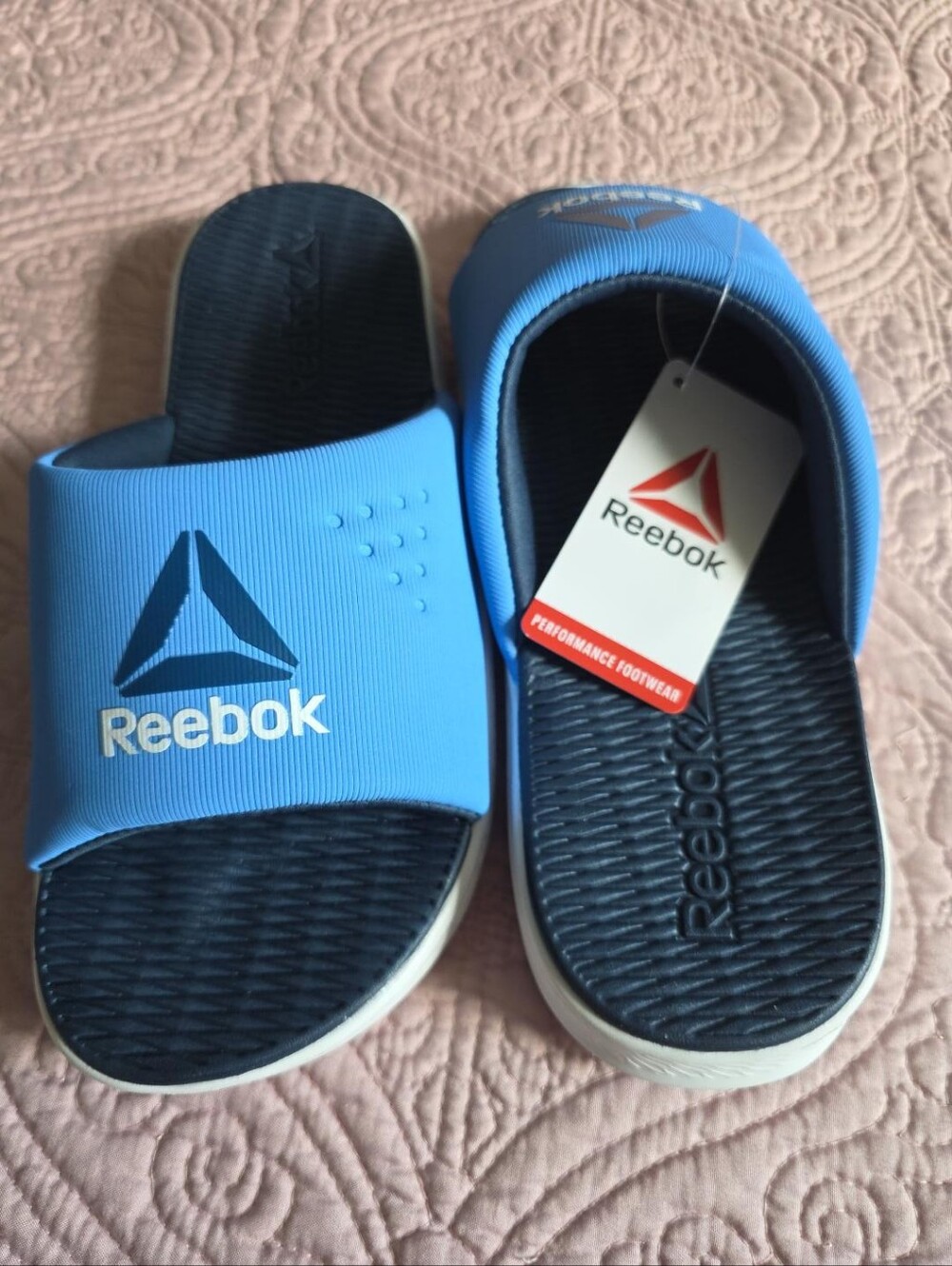 Reebok Kids Blue and Navy Slide Sandals
